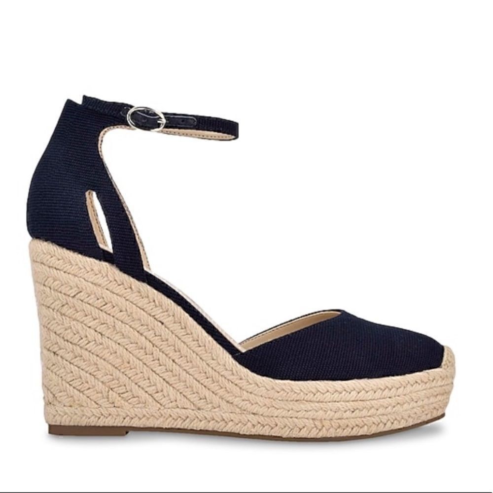 Marc Fisher Teelan Esapdrille Wedge Sandal Navy